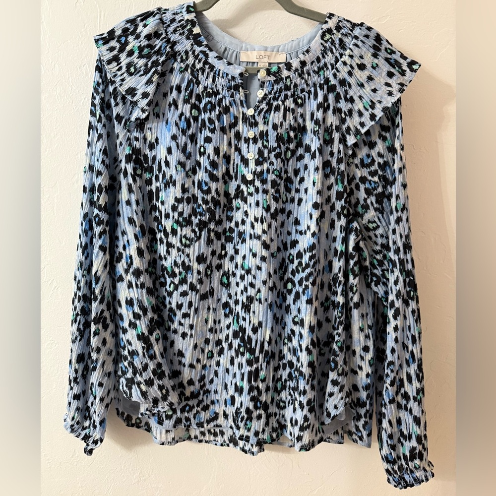 Loft Multicolor Patterned Blouse - image 1